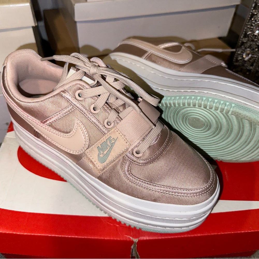 Nike Vandal platform sneaker in soft pink.